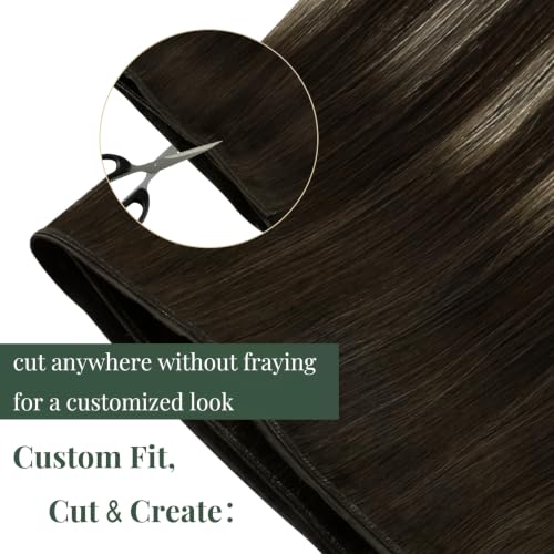 Image of Ugeat Butterfly Weft Human Hair Extensions Balayage, 20 Inch 100G #4 /18 /4