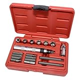 K Tool International 71717 3/8' Drive Impact Driver Set with Multi-Function Sockets for Garages, Repair Shops and DIY, Reversible, High Torque, Chrome Vanadium Steel, Molded Case, 18 Piece
