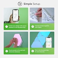 Nanoleaf Shapes Triangle Erweiterungspack, 25 zusätzliche Dreieckigen LED Panels - Smarte Modulare RGBW WLAN 16 Mio. Farben Wandleuchte Innen, Musik & Bildschirm Sync, Funktioniert mit Alexa – Ansicht 6