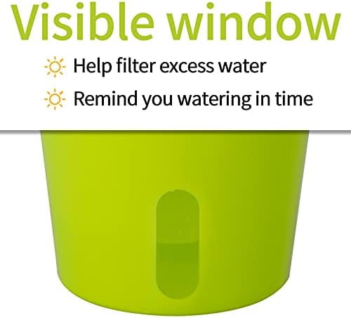 WEYHTF 9.5cm Self Watering Plant Pot 8 Sets,Plastic Plant Pots,Self-Aerating Planter Pots Indoor,Plastic Flower Pots Indoor,Planters with Drainage Maintains Healthy Roots,Windowsill Planter