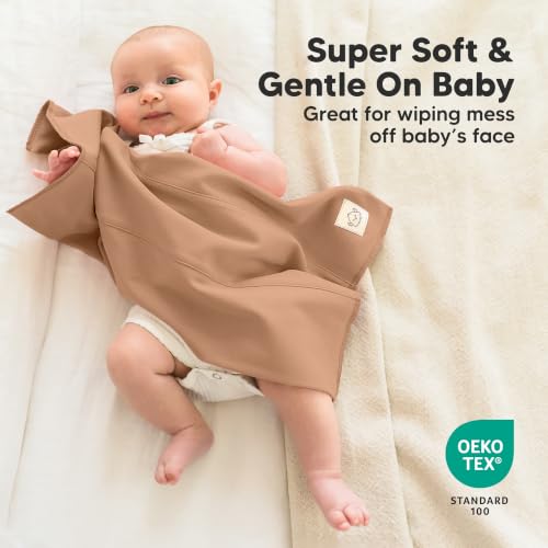 Image of Organic Burp Cloths Baby Boy, Girl, 6-Pack Large Burping Cloths (Ecru)