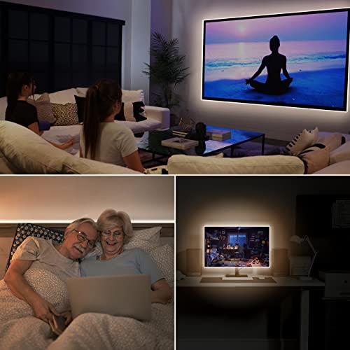 Image of USB COB LED Strip Lights 4.92ft /1.5m,5V 480LEDs 1200lm Dimmable COB LED Light Strip 3000K Warm White CRI90 USB TV Backlight,Flexible Under Cabinet Tape Light for Bedroom,Kitchen,Home DIY Lighting