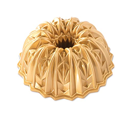 Nordic Ware Cut Crystal 10-Cup Bundt Pan, Original Cast Aluminium Bundt Tin, Bundt Cake Tin with...