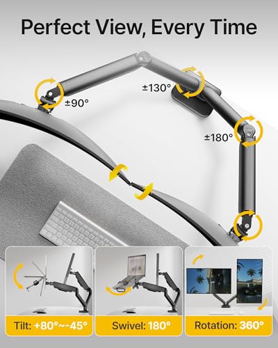 Support ordinateur portable 18 pouces double écran ajustable monTEK charge max 9 kg - 5