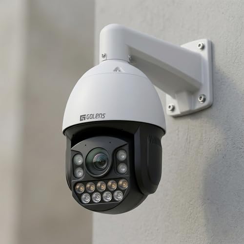 Image of Golens V64H 5MP PTZ IP Security Camera 20X Zoom, 360 Pan 93 Tilt, Auto Tracking, Dual Light Full Color Night Vision, Two-Way Audio, IP66 Outdoor Dome CCTV Camera with SD Card & POE Support