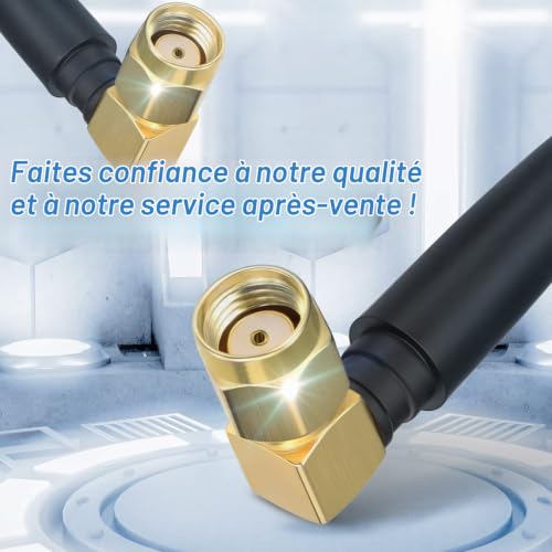 Eightwood Antenne WiFi Double Bande 2.4/5.8G RP-SMA Mâle (2pcs) – vue 6