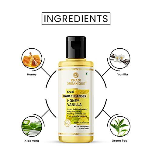 Image of Khadi Organique Honey & Vanilla Hair Shampoo /Cleanser Pack Of 2