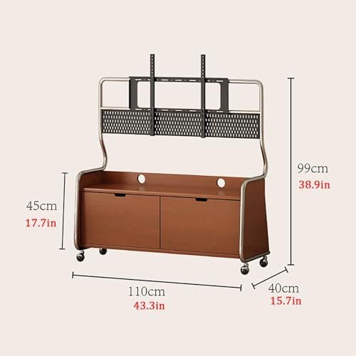 Soporte móvil para TV con ruedas y gabinete de almacenamiento miniatura 2