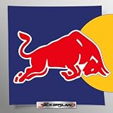 Set de pegatinas compatible con el casco patrocinado por Red Bull | Adhesivo para el cuadro y carenado de la moto | Vinilo adhesivo de fácil aplicación con impresión UV | Stickersland® (Azul)