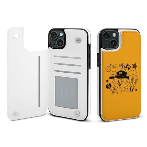 �ǔ��W���C�A���c iPhone15Plus�p�P�[�X �蒠�^ �싅���� �L�O�i �A�C�t�H��15�v���X�p�P�[�X �X�}�z�P�[�X ���z�^ PU���U�[ �ϏՌ� �g�уJ�o�[ Case �S�ʕی� ���u���@�\ �J�[�h���[