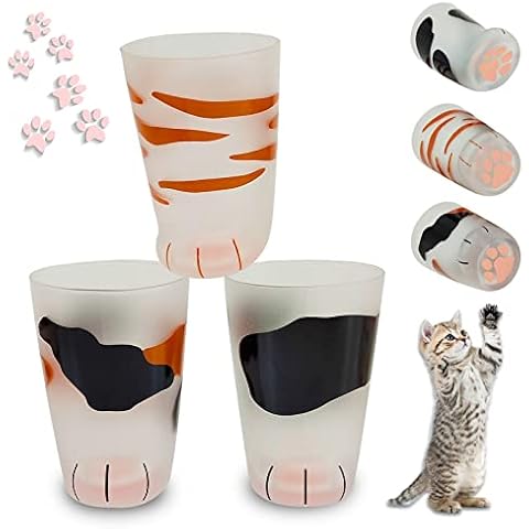 Cat Paw Glass Cup, Creative Cat Paw Milk Mug, Heat Resistant Cat Paw Feet Shot Glasses, Present Cups Household Supplies, 300 ml Cover
