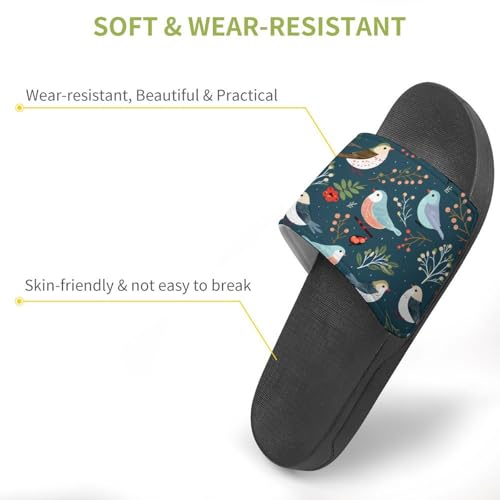 Cute Winter Birds House Sandals Non-Slip Bathroom Slippers Beach Summer Shoes for Men Women3