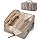 BAGSMART Travel Makeup Bag for Women, Portable Water-resistant Cosmetic Case, Puffy Padded Make Up Organizer Pouch, Open Flat Toiletry Bag for Toiletries, Brushes, Brown