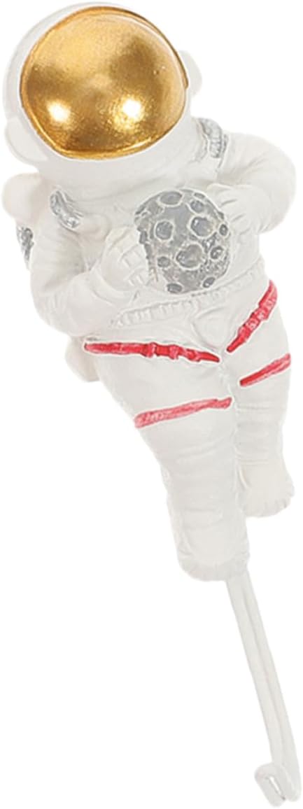 DECHOUS Astronaut Wall Hook with Strong Adhesive, Resin Coat Hanger for Home Storage, No-Drill Space-Themed Wall Mount Hook for Entryway, Bathroom, Bedroom Organization