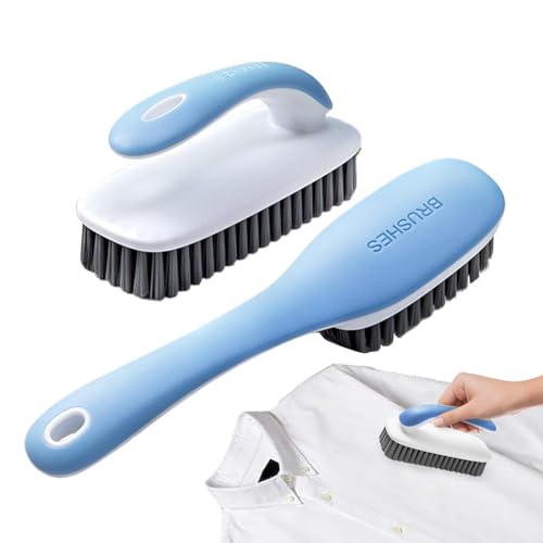 Wäsche-Fleckenentferner-Bürste, 2 x Kleidungsreinigungsbürste, weiche Borsten, sanfte Stoff-Scheuerbürste, Mehrzweck-Reinigungswerkzeug, Badezimmerzubehör für Stoff, Kleidung, Teppich