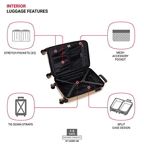 Image of SwissGear 7272 Energie Expandable Hardside Luggage with Spinner Wheels and TSA Lock, Gold, Carry-On 19-Inch