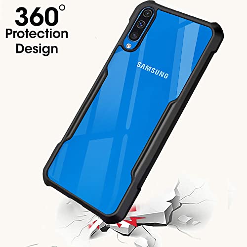 Image of TheGiftKart Crystal Clear Back Cover Case for Samsung Galaxy A50 / A30S / A50S | 360 Degree Protection | Shock Proof Design | Transparent Cover Case for Samsung A50 /A30S /A50S (PC & TPU, Black Bumper)