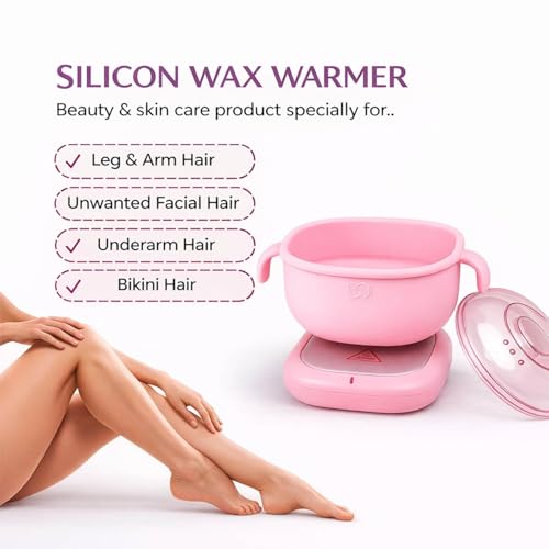 Image of Silicone Wax Warmer Waxing Kit Combo Wax Heater Machine Combo 100gm Brazilian Stripless Formula for Face & Body with Spatula, Ideal for Upper Lips, Chin, Cheeks, Hairline, Bikini & Legs, Automatic Heating (Hair Removal Wax Combo)