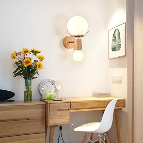 Aplique de pared de vidrio E27 para iluminar pasillos oscuros con estilo moderno 4