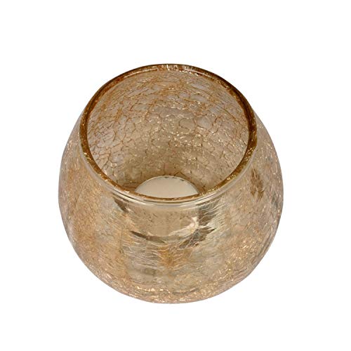 Crackle Glass Romantic Cafe Restaurant Decorative Halloween Candle Holder Votive Lighting Tea Light Candle Holder Set Of 5 Pcs #TOP3
