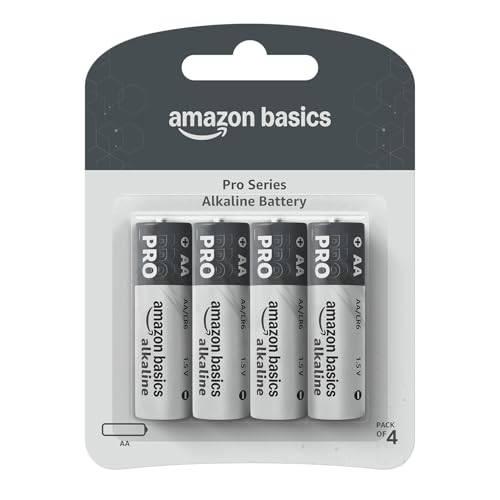 Image of Amazon Basics Pro Series AA Alkaline Battery | Pack of 4 | for High Drain Devices | Toys, Digital Camera, Electric Toothbrush