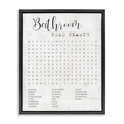 Bathroom Word Search Family Fun, 16 x 20 Inch Canvas in Floater Frame