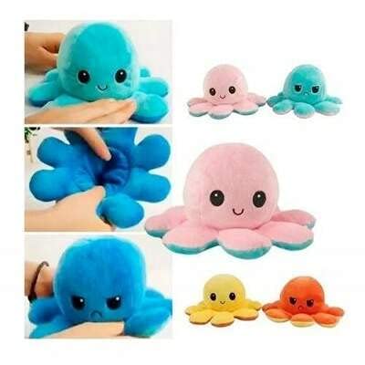 Polvo do Humor Bravo e Feliz de Pelúcia Reversível Grande