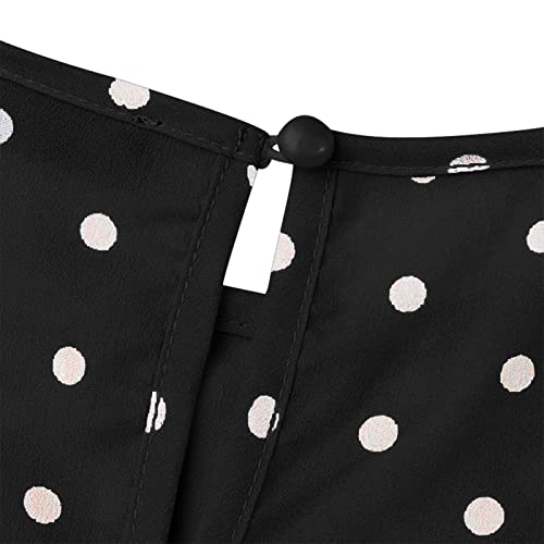 Firzero Vestido longo xadrez vintage feminino, vestido de gola redonda com manga longa lanterna, ves