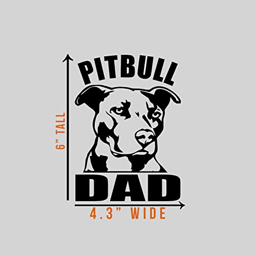 Pitbull Dad Decal Vinyl Sticker Auto Car Truck Wall Laptop | Black | 4" X 6" #TOP3
