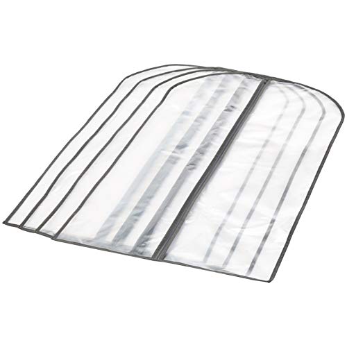 Amazon Basics Zippered Peva Garment Storage Bag, 5-Pack, White