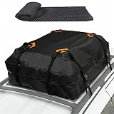 WJY Cofre Techo de Coche, 14,6 Cúbicos 420D Oxford Maletero Techo Coche Impermeable Universal, Coche Techo Maleta Techo Coche con Alfombrilla Antideslizante, para Coche con Bastidor o Rieles