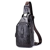 pundarika herren brusttasche leder umhängetasche herren sling bag handtasche männer umhängetasche.Dunkelbraun