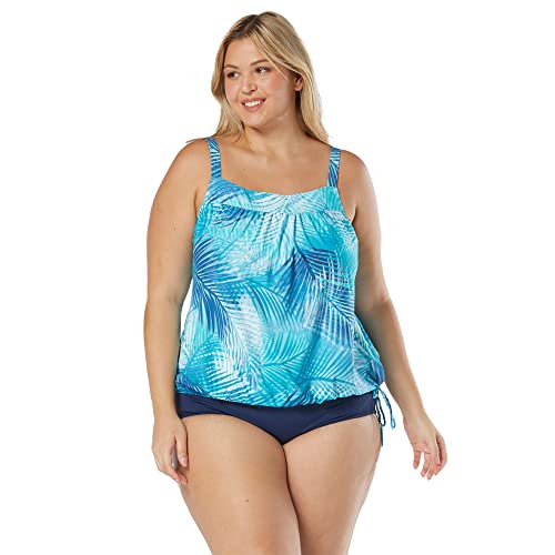 BEACH HOUSE Plus Size Blouson Tankini — Loose Fit Swim