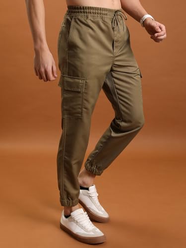 Image of Highlander Men's Cargo Jogger Trousers| Utility Pockets | Trouser for Men | Men Trousers