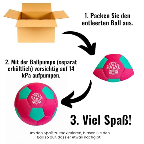 Safe Sport Gear - Der House Ball – Originaler Weicher Softball Fußball Größe 4, Perfekter Softball Kinder, Indoor Fußball für Kinder & Jugendliche, Lustiger, Hochwertiger - The House Ball