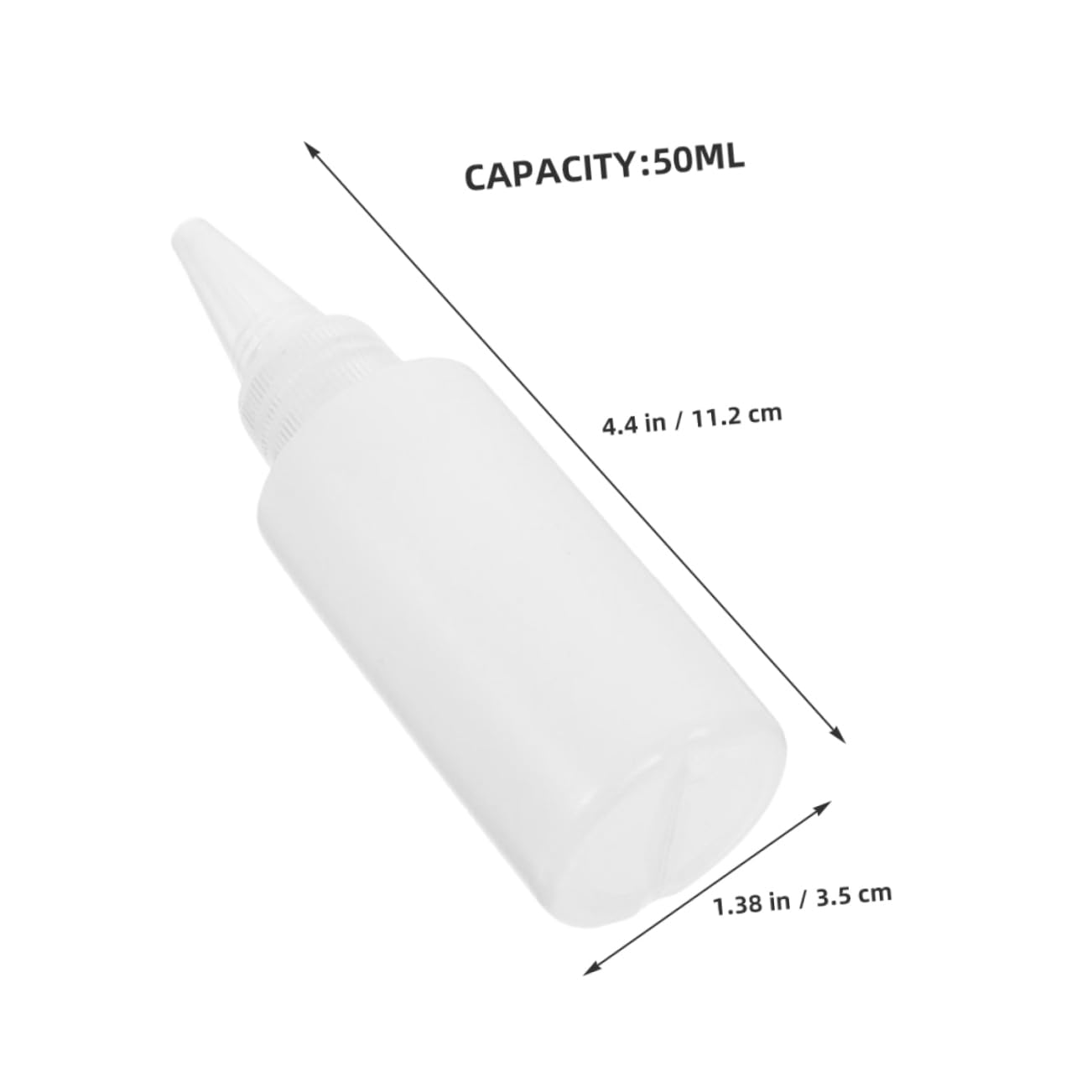 Housoutil 50pcs Plastic Squeeze Bottles Brush Applicator Paint Bottles for Artistic Projects Writing