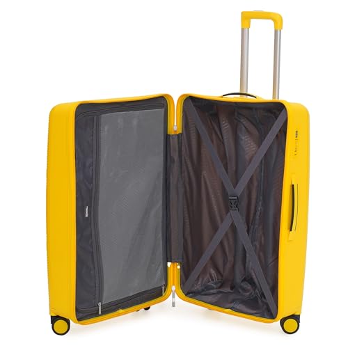 Image of SWISS MILITARY Maze 75CM Hard Trolley Bag, 106L Large Polypropylene Luggage, TSA Lock, 360 Dual Wheels, Anti-Theft Zipper, Branded Interior, Strong Handle, Long Trip Travel Suitcase, 28 inch