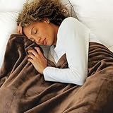 NANPIPER Queen Size Blanket - Lightweight Soft Fleece for Adults All-Season Coffee Brown 90"x90"