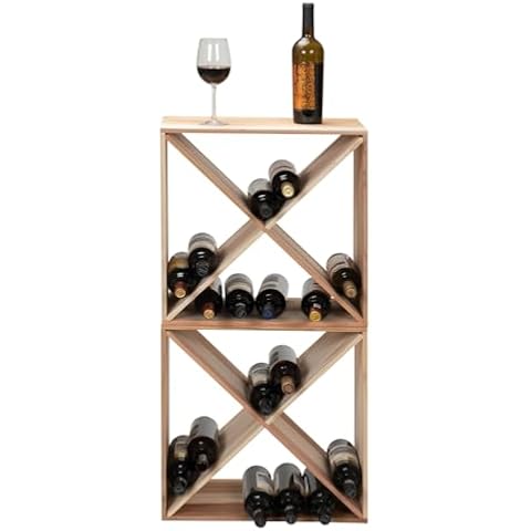 Oleksil 48 Bottle Wine Racks Wooden Stackable Wine Storage Shelf Rack Freestanding Floor Wine Rack Countertop Wine Holder Stand Cabinet for Home Kitchen Bar Cover