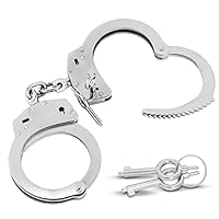VIKING GEAR® echte Profi Handschellen aus gehärtetem Stahl in silber mit 2 Schlüsseln - Behördenqualität - Security Zubehör – Handschelle Sex - Handcuffs sex