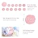 UNIQOOO 13Pcs Pink Baby Monthly Milestone Marker Discs Handmade-Style Printed|Acrylic Milestone Cards for Baby Announcement | Gender-Neutral Gift for Newborn Boy and Girl, Baby First Year Photo Props