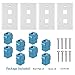 4 Pieces 2 Port Ethernet Wall Plate, RJ45 Cat6 Female to Female Jack Inline Coupler FacePlates (Blue)