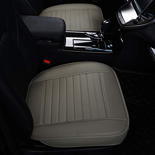 Edealyn Car Seat Protector Car Interior Cover Pu Leather Front Car Seat Cover Seat Cushion Cover For Car,Single Seat Cover Without Backrest 1Pcs (Gray) #TOP1