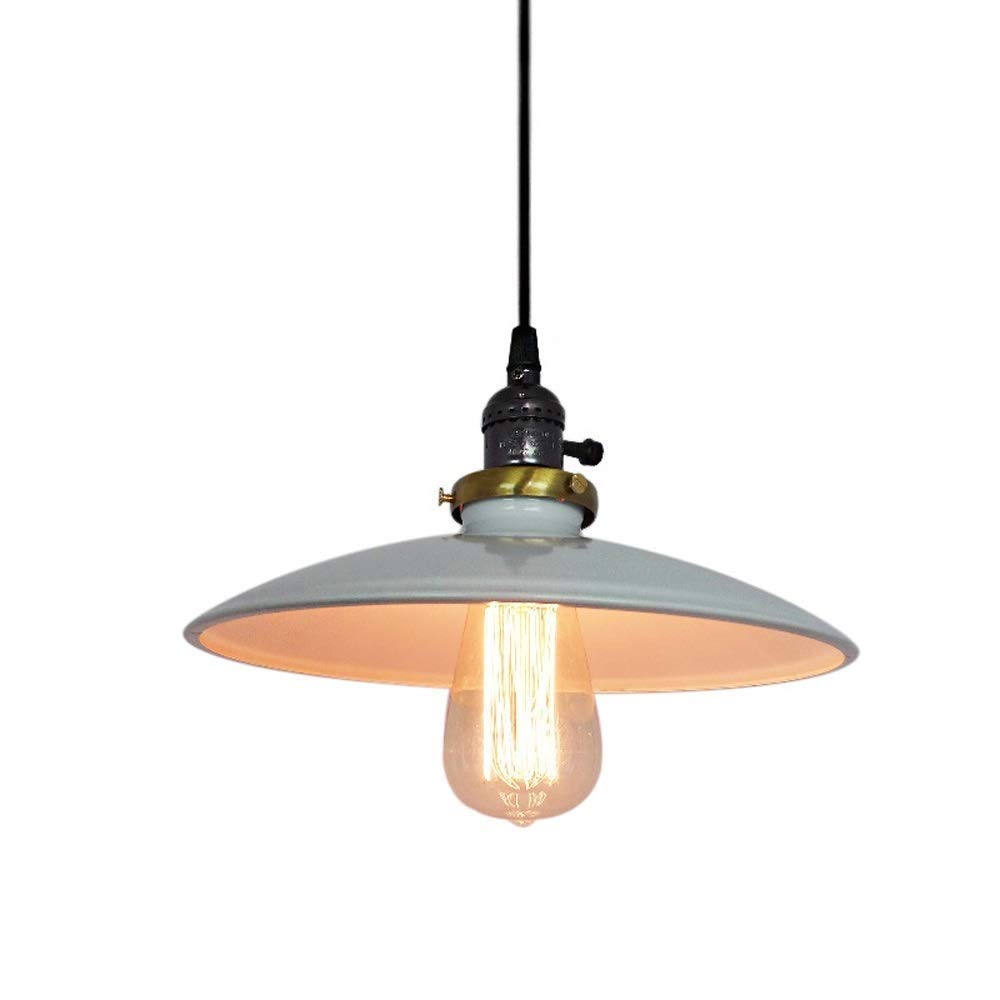 Lustre industriel vintage blanc E27 pour remplacer un plafonnier terne de cuisine