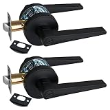 NEWBANG HARDWARE Black Door Lever for Bedroom & Bathroom Solid Privacy Door Lever with MatteBlack Fi