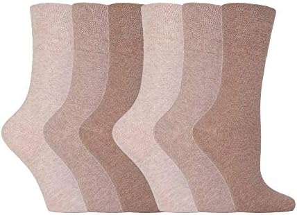 IOMI Footnurse - Ladies 6 pack loose non elastic diabetic socks with hand linked toe seams UK UK