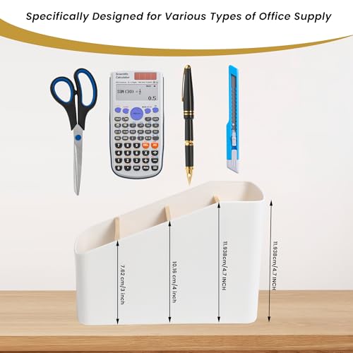 Image of GadgetBite Remote Holder Office Desk Organiser Pen Holder Multifunctional Storage Box Organizer With 4 Storing Compartments For Pen Pencil AC TV Remote Notes and Cards - White