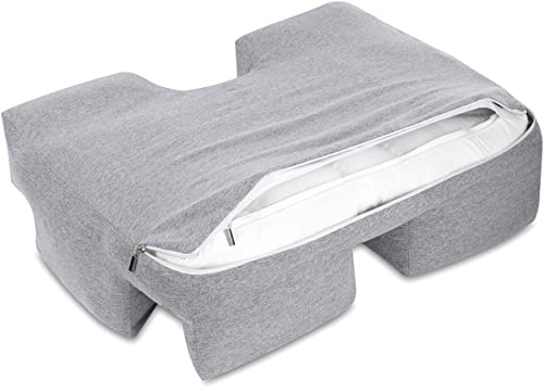 Wife Pillow - Cover Only, Grey - Exclusively For This Arm & Body Position Pillow - Soft White Cover For Pillow - 100% Cotton Jersey Knit T-Shirt Feel - Machine Washable & Dryable #TOP4