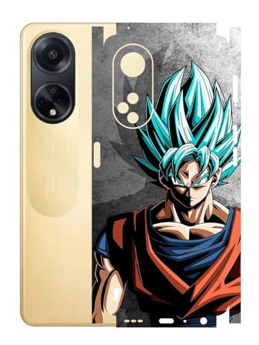 Image of AtOdds - Oppo F23 (5G) Mobile Back Skin Sticker - Lamination - Rear Screen Guard Protector Film Wrap (Coverage - Back+Camera+Sides) (Design - Goku)