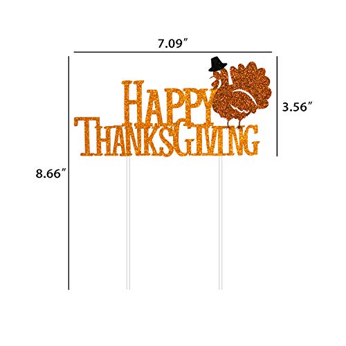 Gold Glittler Happy Thanksgiving Letter Cake Toppers For Seasonal Festival Themed Dinner Decor Turkey Thanksgiving Holiday Party Cake Decorations #TOP1